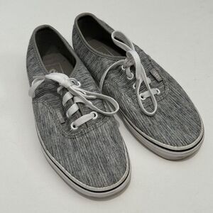 VANS Gray Canvas Shoes Lace Up Flats Skate Sneakers Womens Size 7 EU 37